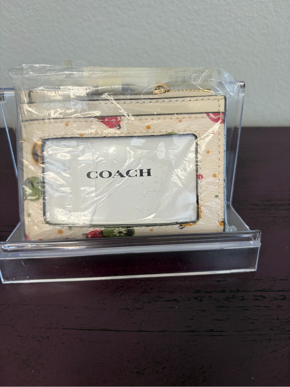 COACH Cream Card Case With Ornament Print - Picture 4 of 5
